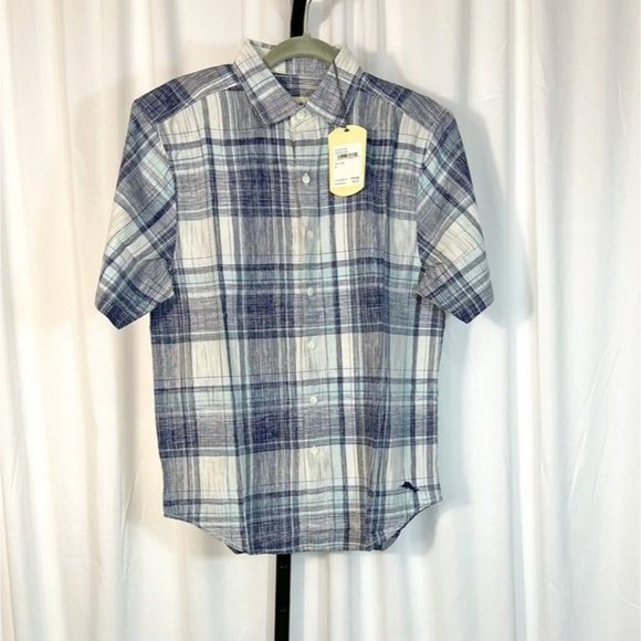 Tommy Bahama Sz S Paradise  Plaid Coastline Button Up Short Sleeves - Picture 2 of 6